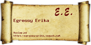 Egressy Erika névjegykártya